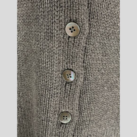 J. Jill Button Up Cardigan Womens Medium 100% Cotton Dark Grey Long Sleeves - Picture 2 of 8